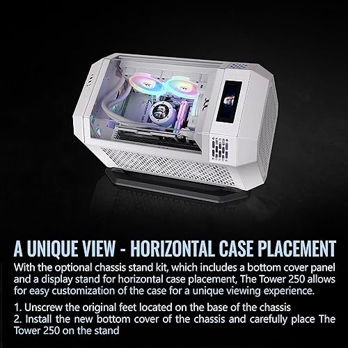 Thermaltake Tower 250 Snow Mini-ITX Mini Tower; 2x120mm CT Fans Included; 360mm Radiator Support; 360mm GPU Clearance; Dual Chamber; CA-1Z9-00S6WN-00