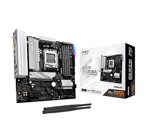 ASRock AMD B850M Pro RS WiFi 6E Socket AM5 Ryzen DDR5 B850 8000 MHz 256GB Micro ATX Motherboard M.2 SATA3 6.0 Gb/s PCIe 5.0