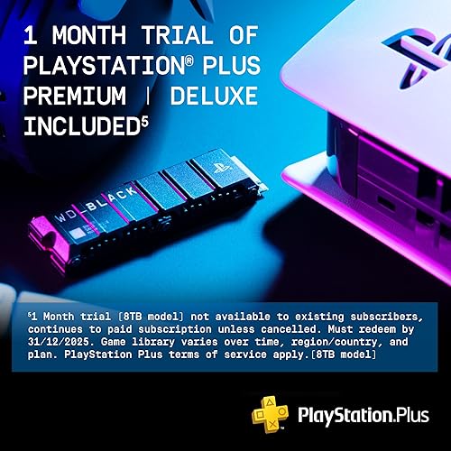 WD_BLACK 8TB SN850P NVMe M.2 SSD Officially Licensed Storage Expansion for PS5 Consoles, up to 7200MB/s, with heatsink - WDBBYV0080BNC-WRSN 8TB Up to 7,200MB/s