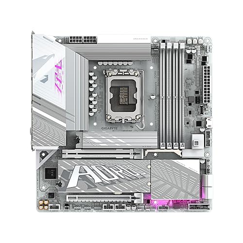 GIGABYTE Z890M AORUS ELITE WIFI7 ICE - Intel Z890, LGA1851, DDR5, PCIe 4.0/5.0, Micro ATX Motherboard