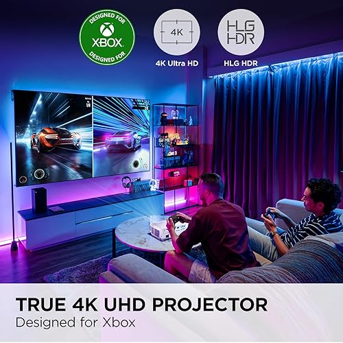 ViewSonic PX749-4K UHD 4K Gaming Projector Designed for Xbox with 4.2ms Response Time, 4000 ANSI Lumens, H/V Keystone, 1.3X Optical Zoom, and USB C for Home Theater 4000 Lumen (2025 Refresh)