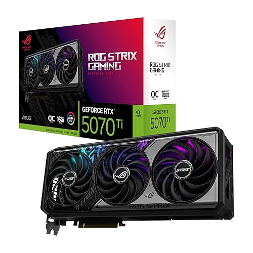 ASUS ROG Strix GeForce RTX™ 5070 Ti OC Edition 16GB GDDR7 Graphics Card (PCIe® 5.0, 16GB GDDR7, HDMI®/DP 2.1, 3.2-Slot, Axial-tech Fans, MaxContact Design with Vapor Chamber) ROG Strix RTX5070Ti|OC|16GB