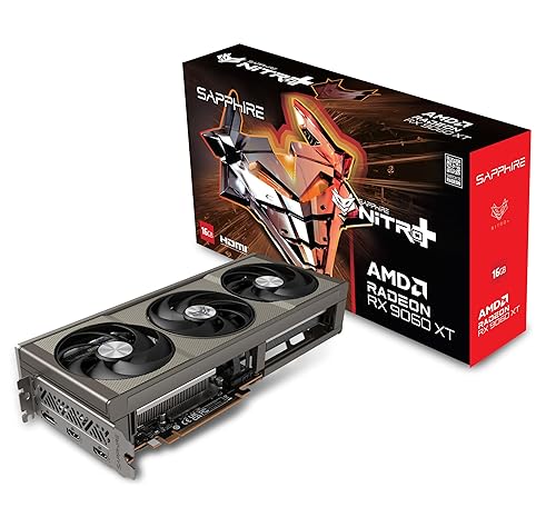 Sapphire 11350-01-20G Nitro+ AMD Radeon™ RX 9060 XT Gaming OC Graphics Card with 16GB GDDR6, AMD RDNA 4