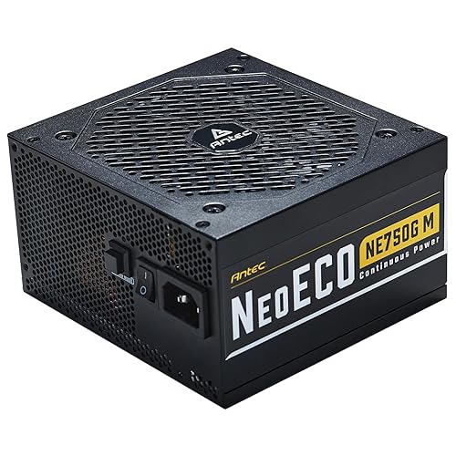 Antec NeoECO Series NE750G M, 80 Plus Gold Certified, 750W Full Modular with PhaseWave Design, Japanese Caps, Zero RPM Manager, 120 mm Silent Fan, ATX 12V 2.4 & 7-Year Warranty 750W Gold
