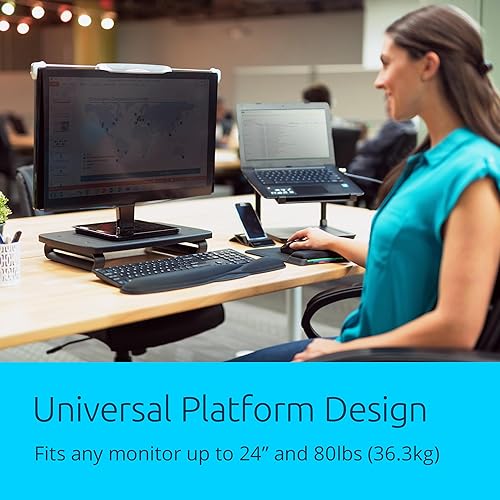 Kensington SmartFit Monitor Stand Plus for up to 24” Screens - Black (K52786WW)