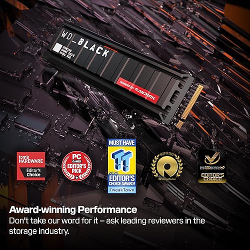 WD_BLACK SN8100 4TB NVMe SSD with Heatsink - PCIe 5.0x4, M.2 2280, Up to 14,900MB/s Read Speed, up to 11,000MB/s Write Speed, Best for AI Applications, Gaming, and Video Editing - WDS400T1XHM