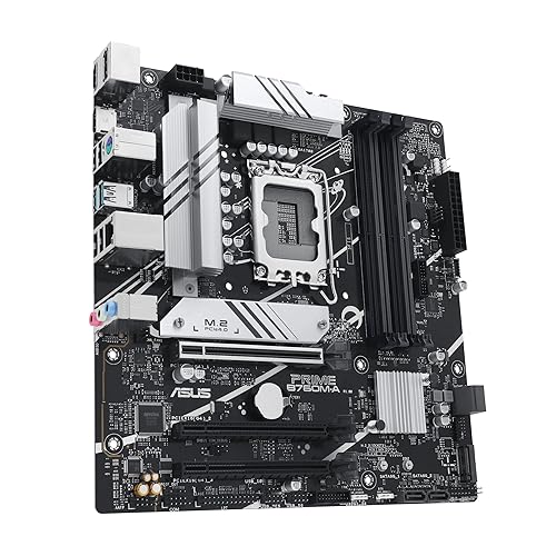 ASUS Prime B760M-A-CSM Intel B760 (LGA 1700) mATX CSM Commercial Motherboard PCIe 4.0, DDR5, 2X M.2, 2.5Gb LAN, DP, 2X HDMI™, SATA 6 Gbps, USB 3.2 Type-C, Aura Sync, ASUS Control Center Express