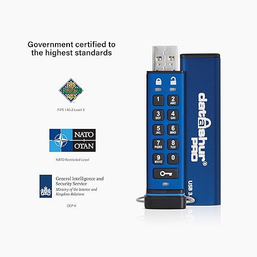 iStorage datAshur PRO 4 GB | Encrypted USB Memory Stick | FIPS 140-2 Level 3 Certified | Password Protected | Dust/Water Resistant 4GB datAshur PRO