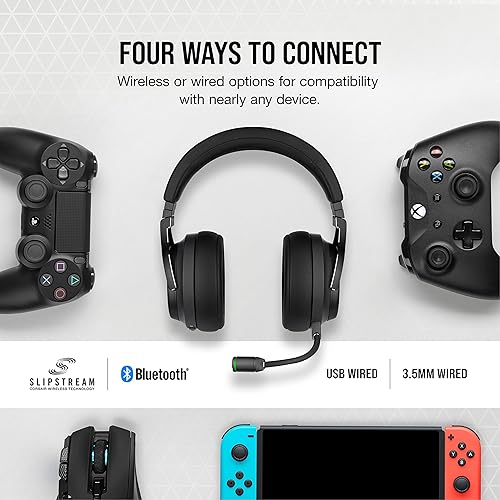 CORSAIR Virtuoso RGB Wireless XT High-Fidelity Gaming Headset with Spatial Audio, Slate
