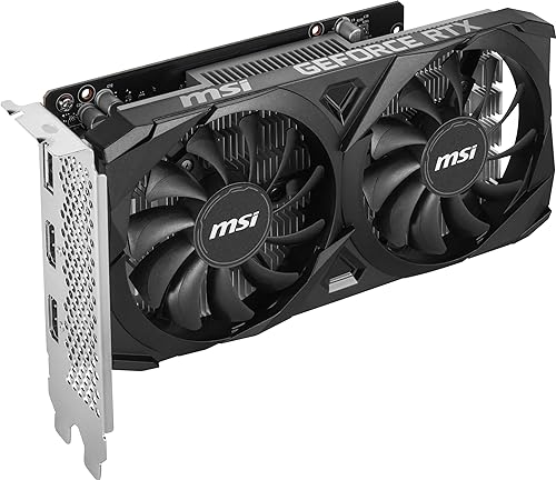 MSI Gaming RTX 3050 Ventus 2X 6G OC Graphics Card (NVIDIA RTX 3050, 96-Bit, Boost Clock: 1492 MHz, 6GB GDDR6 14 Gbps, HDMI/DP, Ampere Architecture)