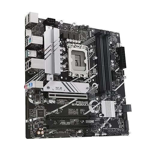 ASUS Prime B760M-A D4-CSM Intel B760 (LGA 1700) mATX Commercial CSM Motherboard, PCIe 4.0, DDR4, 2X M.2, 2.5Gb LAN, DP, 2X HDMI, SATA 6 Gbps, USB Type-C, Aura Sync, ASUS Control Center Express