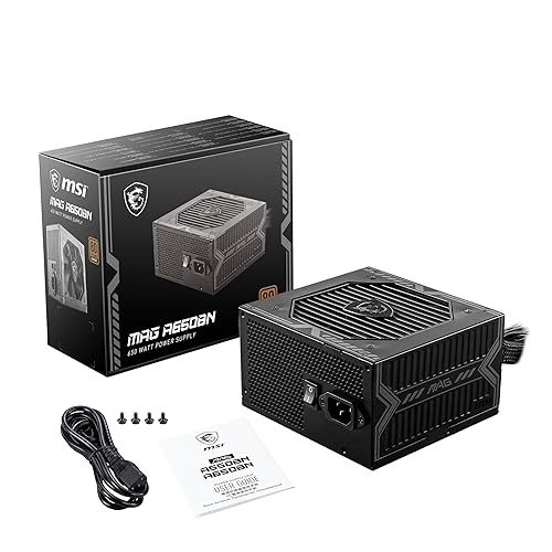 MSI MAG A650BN Gaming Power Supplyr - 80 Plus Bronze Certified 650W - Compact Size - ATX PSU MAG A650BN 80 Plus Bronze