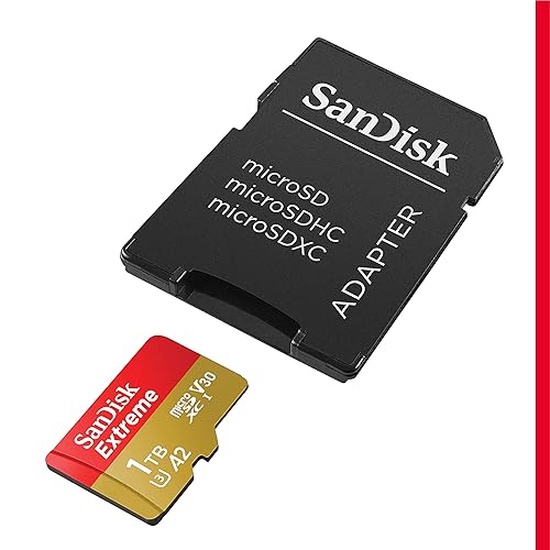 SanDisk 1TB Extreme microSDXC UHS-I Memory Card with Adapter - Up to 190MB/s, C10, U3, V30, 4K, 5K, A2, Micro SD Card- SDSQXAV-1T00-GN6MA 1TB Memory Card Only