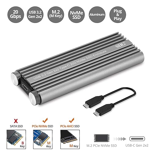 SIIG JU-SA0X11-S1 USB 3.2 Gen 2x2 TypeC MVMe SSD