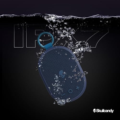 Skullcandy Kilo Wireless Bluetooth Speaker - IPX7 Waterproof Mini Bluetooth Speaker with 24 Hour Battery, Downward Firing Passive Radiator, and True Wireless Pairing - Perfect for Outdoor Black