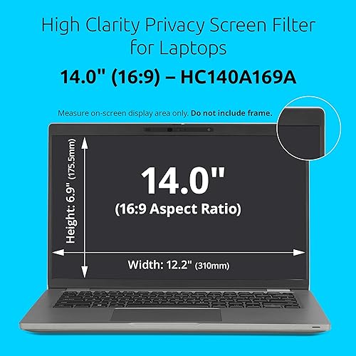 Kensington High Clarity Privacy Screens Filter 14 inch 16:9