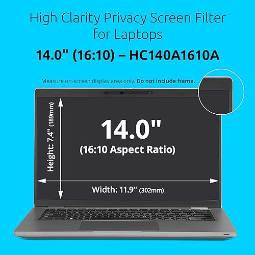 Kensington High Clarity Privacy Screens Filter 14 inch 16:10