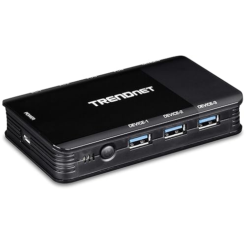 TRENDnet 4 Computer 4-Port USB 3.1 Sharing Switch, TK-U404, 4 x USB 3.1 for Computers, 4 x USB 3.1 for Devices, Flash Drive Sharing, Scanners, Printers, Mouse, Keyboard, Windows & Mac Compatible 4 x USB 3.1 | 1 x Micro-B USB port