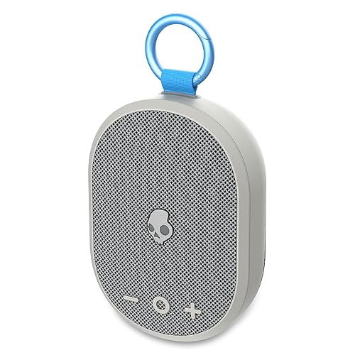 Skullcandy Kilo Wireless Bluetooth Speaker - IPX7 Waterproof Mini Bluetooth Speaker with 24 Hour Battery, Downward Firing Passive Radiator, and True Wireless Pairing - Perfect for Outdoor Grey