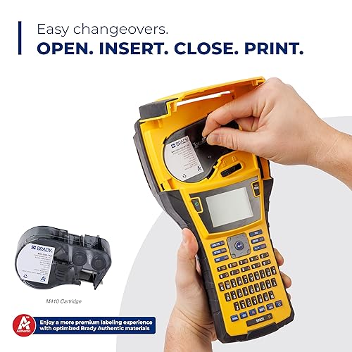 Brady M410 Handheld Portable Label Printer Kit with Carrying Case, Label Cartridge, Rechargeable Battery and Charger, 11.5 H x 6 W x 3.5 H M410-KIT Printer Kit