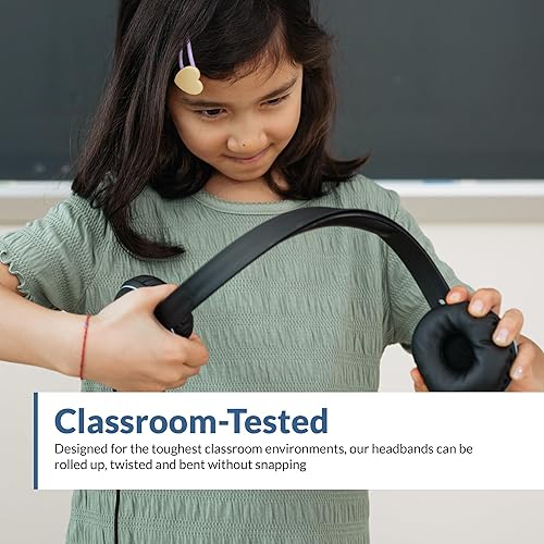 Cyber Acoustics USB-C Stereo Headset (AC-5014) – Durable, Crisp, and Clear Communication in Classrooms and at Home; in-Line Controls for Volume and Mic Mute