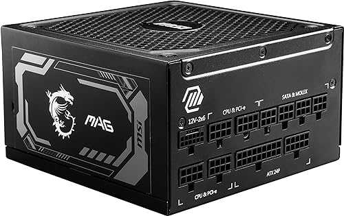 MSI MAG A1000GL PCIE 5 Gaming Power Supply - Full Modular - 80 Plus Gold Certified 1000W - Compact Size - ATX PSU