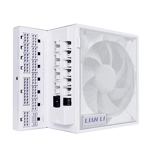 Lian Li Edge Series-1000W Full Modular Power Supply (Fan Hub Included) - Gold-ATX 3.0, 3.1-PCIE 5.1-L-Shape Design for Dual Chamber Case-120mm FDB Fan-Supports up to 4 USB Device - White (EG1000G.WH)