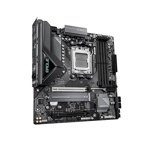 GIGABYTE B850M Eagle WIFI6E AMD AM5 Motherboard, M-ATX, DDR5, 2X M.2, PCIe 5.0, USB-C, USB 3.2 Gen 2, WIFI6E, 2.5GbE LAN, EZ-Latch, Wi-Fi EZ-Plug