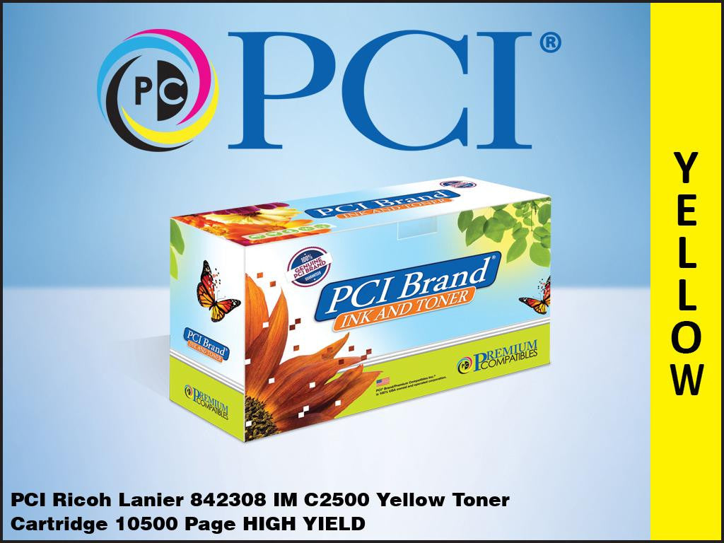 PCI Brand Ricoh Lanier Savin 842308 (ricoh Im C2500) Yellow Toner Cartridge 1050