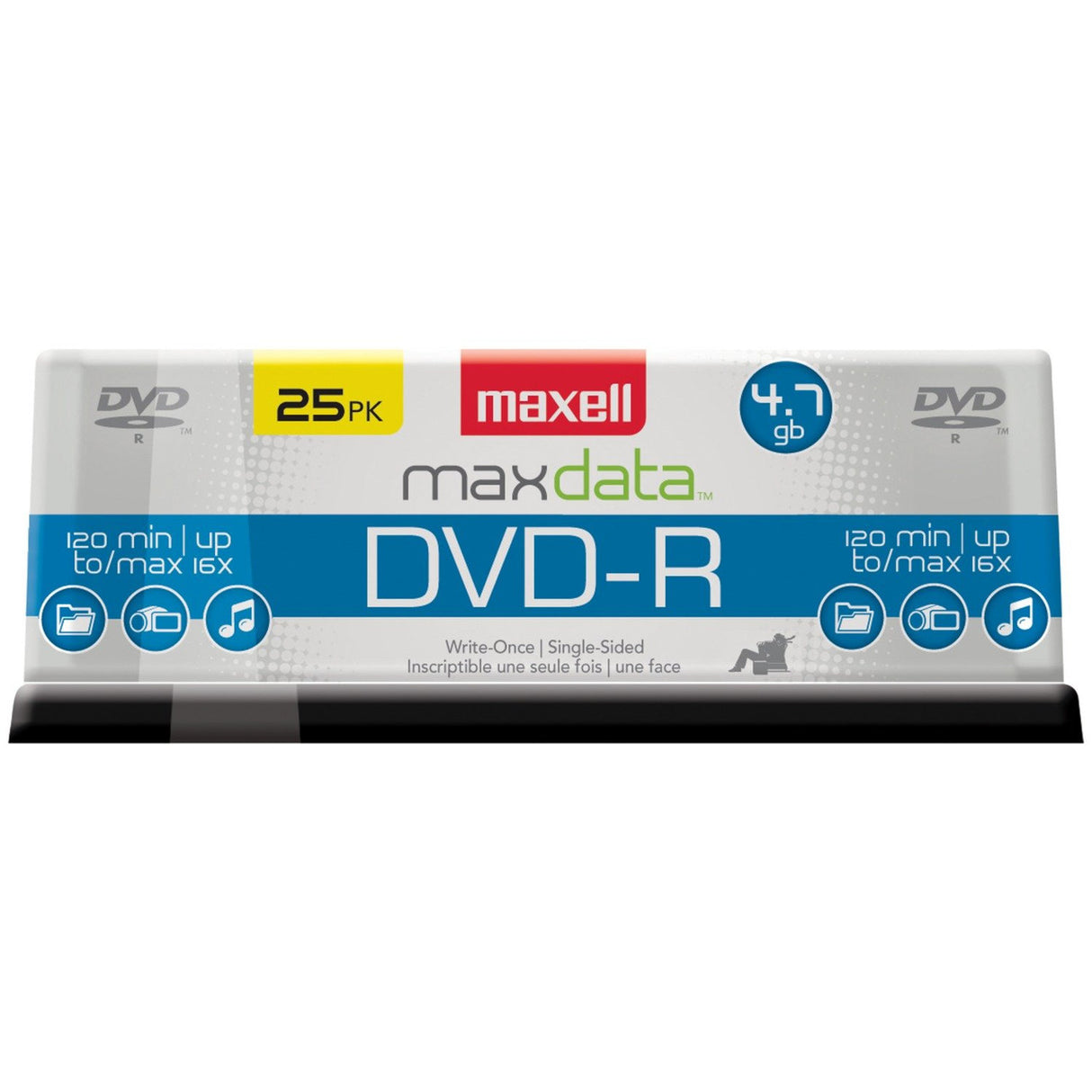 Maxell DVD-R Recordable Disc 4.7 GB 16x Spindle Gold 25/P