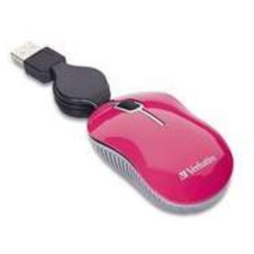 Verbatim Mini Travel Optical Mouse, Commuter Series - Pink