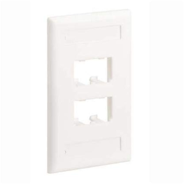 Panduit Mini-Com Single Gang Faceplate, 4 Port, White