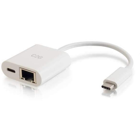 C2G 29748 USB-C To Ethernet Adapter With Power Delivery, White
