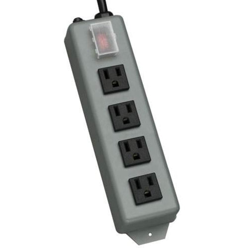 Tripp Lite 4 Outlet Industrial Power Strip Waber Metal Switch Cover 6ft Cord