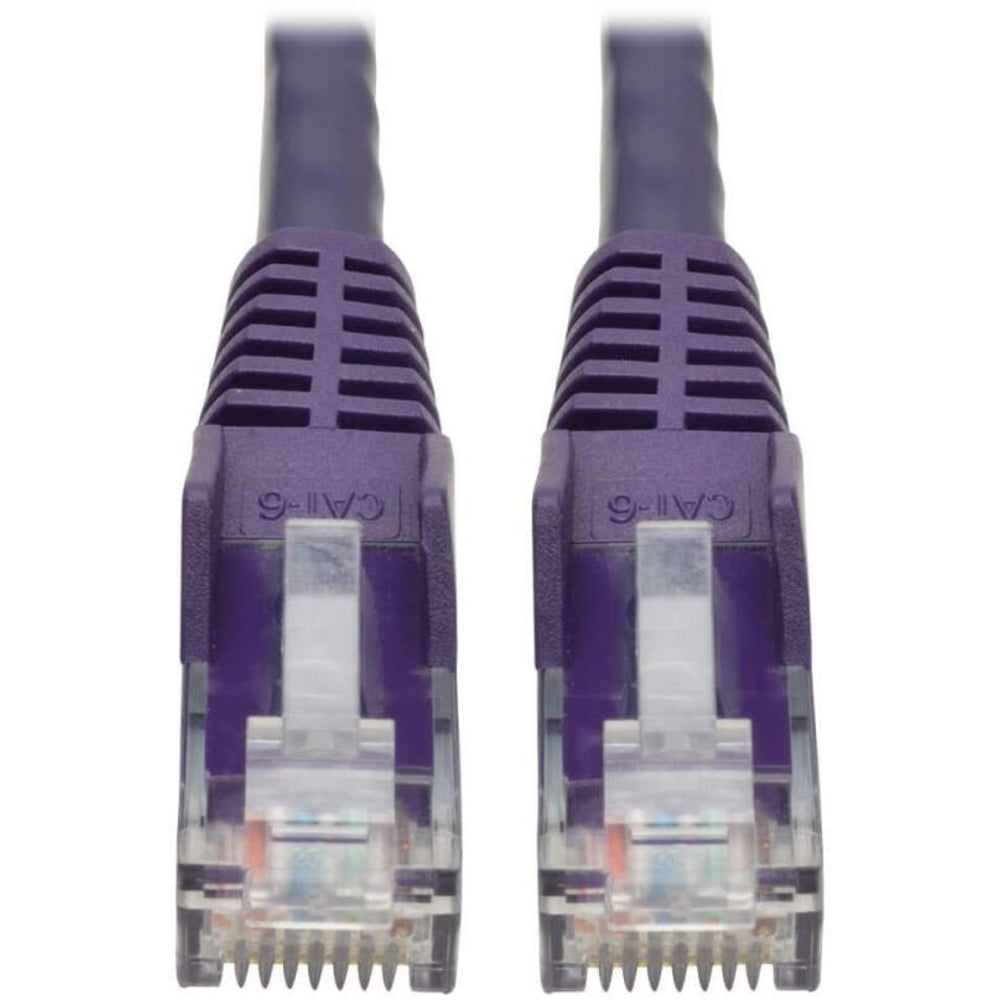 Tripp Lite Cat6 Gigabit Snagless Molded UTP Patch Cable (RJ45 M/M), Purple, 1 Ft