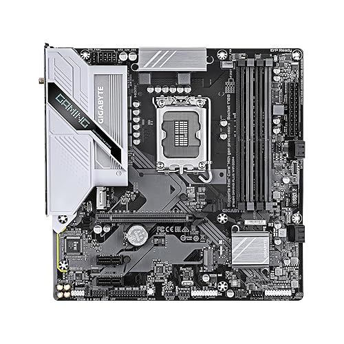 GIGABYTE B760M Gaming Plus WiFi DDR4 LGA 1700 Intel B760 M-ATX Motherboard with DDR4, 2* M.2, PCIe 4.0, Front USB 3.2 Gen 1 Type-C, WiFi 6 GbE LAN, Q-Flash Plus, PCIe EZ-Latch