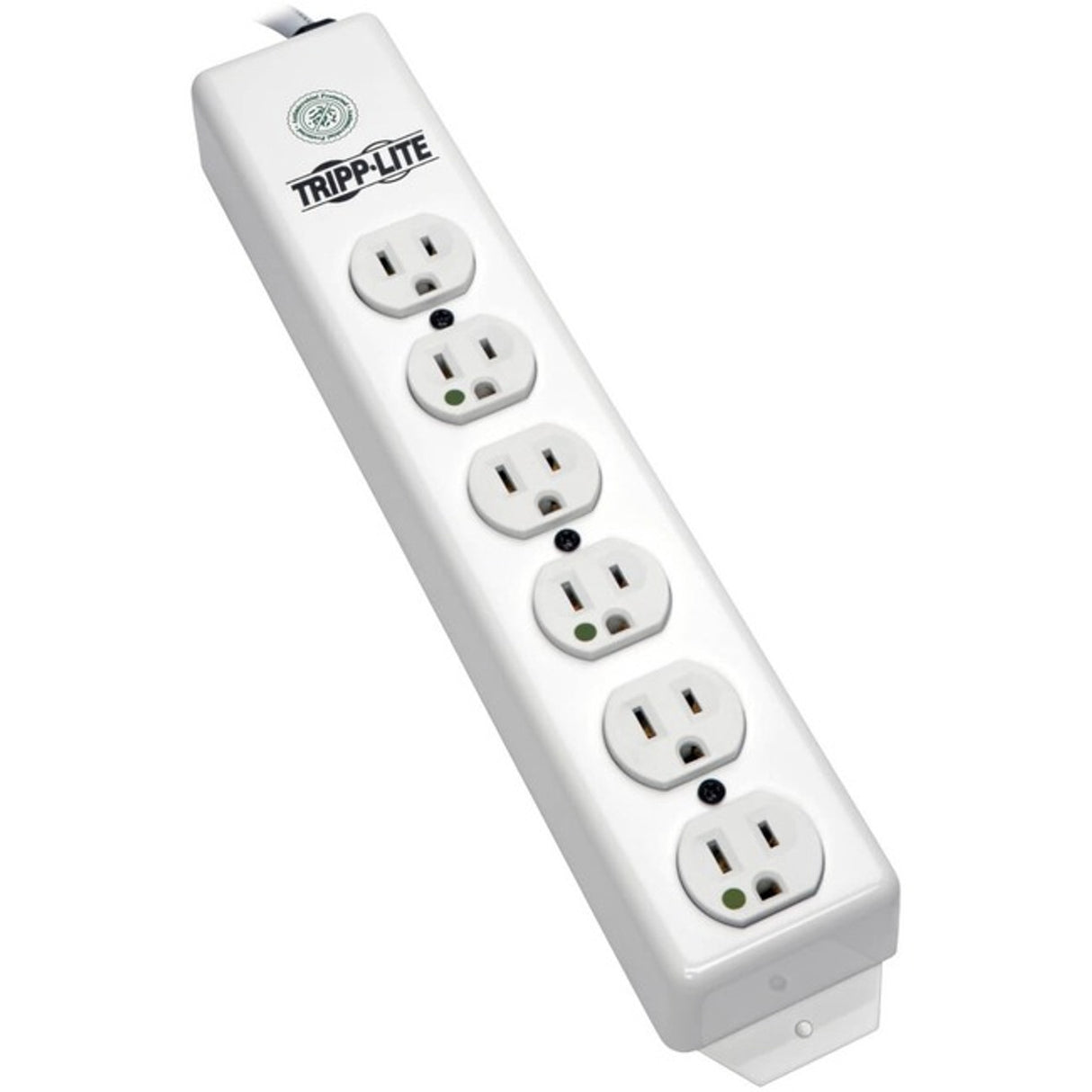 Tripp Lite Safe-IT Power Strip Hospital Medical Antimicrobial 120V 5-15R-HG 6 Outlet 1.5' Cord Metal PS-602-HG