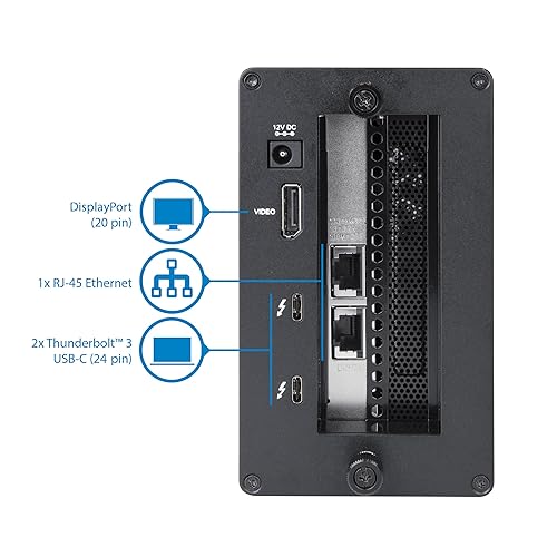 StarTech Thunderbolt 3 to 10 Gbe NIC 2 port External PCIe Enclosure plus Card with DisplayPort Monitor Port Thunderbolt 3 to Ethernet Model BNDTB310GNDP