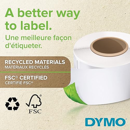 DYMO LW Durable Industrial Labels for LabelWriter Label Printers, White Poly, 2-1/4” x 1-1/4”, 1 Roll of 800 2-1/4” x 1-1/4” Standard Packaging