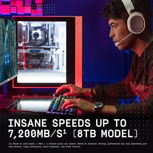 WD_BLACK 8TB SN850X NVMe Internal Gaming Solid State Drive with Heatsink - Works with PlayStation 5, Gen4 PCIe, M.2 2280, Up to 7,200 MB/s - WDS800T2XHE 8TB SSD w/ Heatsink