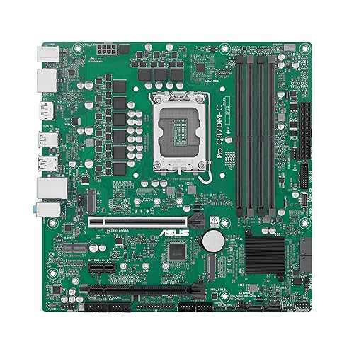 ASUS Pro Q870M-C-CSM Micro-ATX mATX Q870 Business Motherboard with Intel® Core™ Ultra Processors (Series 2) & Intel® vPro Support and Enhanced Security, Reliability and Manageability