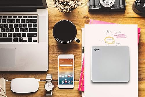 LG Electronics GP70NS50 USB 3.0 Compatible, Super-Multi Slot Loading Portable DVD+/-RW External Drive for PC Windows, Linux, Mac OS, Surface Pro 3&4, with M-DISC Support, Silver