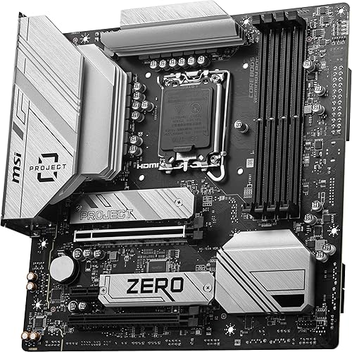 MSI B760M Project Zero Gaming Motherboard (Support 14th/13th/12th Gen Intel Processors, LGA 1700, DDR5, PCIe 5.0, M.2 Slots, 2.5Gbps LAN, USB 3.2 Gen2, Wi-Fi 6E, mATX) B760M PROJECT ZERO mATX