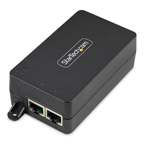 StarTech.com 1-Port 10Gbps PoE++ Injector, 60W, 2.5/5/10G Ethernet/10/100/1000Mbps, PoE++ (802.3af/802.3at/802.3bt)