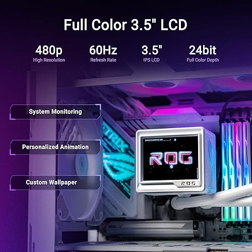 ASUS ROG RYUYJIN III 360 ARGB Extreme White Edition All-in-one AIO CPU Liquid Cooler, AMD Ryzen9000 & Intel Core Ultra Ready, Asetek Gen8 V2 Pump, high Airflow & Static Pressure Magnetic Fans
