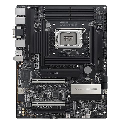 ASUS Pro WS Z890-ACE SE Z890 LGA 1851 ATX, Intel® Core™ Ultra Series 2 Ready, Advanced AI PC-Ready, PCIe® 5.0, DDR5, 10G and 2.5G LAN, 4X M.2, USB 20Gbps, Thunderbolt™ 4, BMC Built-in, AI OC