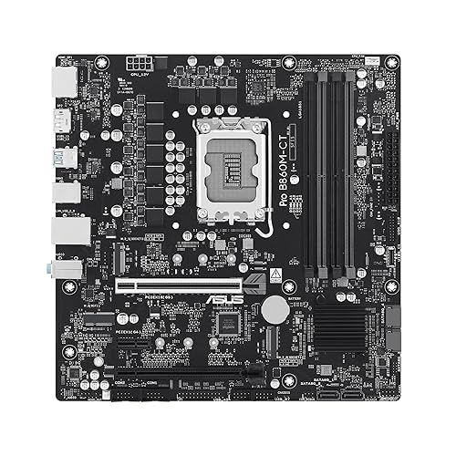 ASUS PRO B860M-CT-CSM Intel® B860 (LGA 1851) mATX Motherboard, PCIe 5.0, DDR5, 2X M.2, Intel® 1G LAN, 2X DP, HDMI, USB Type-C®, TPM IC onboard with Enhanced Security, Reliability and Manageability