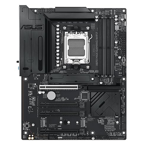 ASUS X870 MAX Gaming WIFI7 AMD AM5 ATX Motherboard, 12+2+1 80A DrMOS, DDR5, PCIe 5.0 x16 Q-Release, 3X M.2, Wi-Fi 7 Q-Antenna, 2.5Gb LAN, USB4® Type-C®, USB-C® 20Gbps, BIOS Flashback™, Aura Sync