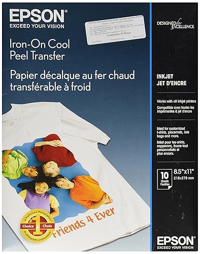 Epson S041153 Iron-On Transfer Paper, Letter Size, 10 Sheets Ink