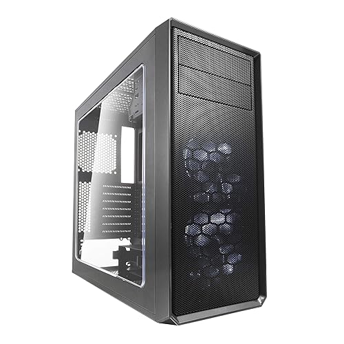 Fractal Design Focus G - Mid Tower Computer Case - ATX - High Airflow - 2X Silent ll Series 120mm White LED Fans, USB 3.0 Gunmetal Gray